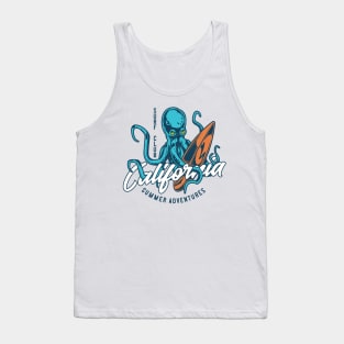 Vintage octopus illustration california Tank Top